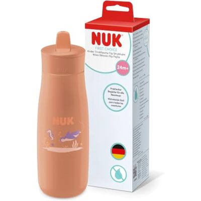 NUK First Choice Flip Straw Toddler Water Bottle 24+ Months 450ml Bite-Resistant Flip Straw Leak Proof Water Bottle Orange Penguin 1 Count NUK First Choice Flip Straw Toddler Water Bottle 24+ Months 450ml Bite-Resistant Flip Straw Leak Proof Water Bottle Orange Penguin 1 Count