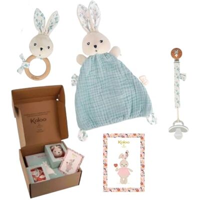 Kaloo Baby Gift Set 3 Pieces : 22 cm Rabbit Soft Toy + Rattle + Pacifier Clip Pretty Dove Print from Birth K390042 Kaloo Baby Gift Set 3 Pieces : 22 cm Rabbit Soft Toy + Rattle + Pacifier Clip Pretty Dove Print from Birth K390042