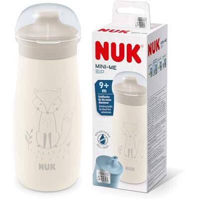NUK Mini-Me Sip Toddler Cup 9+ Months 300 ml Stainless Steel Water Bottle For Kids Leak-Proof Toughened Spout Shatter-Proof Beige Fox NUK Mini-Me Sip Toddler Cup 9+ Months 300 ml Stainless Steel Water Bottle For Kids Leak-Proof Toughened Spout Shatter-Proof Beige Fox