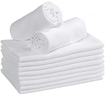 DUDU N GIRLIE 12 Pack White Baby Muslin Squares 70x70cm, Soft Double Layer Cotton Muslin, Feeding & Burping Cloths for Newborns DUDU N GIRLIE 12 Pack White Baby Muslin Squares 70x70cm, Soft Double Layer Cotton Muslin, Feeding & Burping Cloths for Newborns
