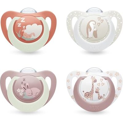 NUK First Choice Baby Dummies 0-6 Months Orthodontic Soothers Soothes 99% of Babies** Red 4 Count NUK First Choice Baby Dummies 0-6 Months Orthodontic Soothers Soothes 99% of Babies** Red 4 Count