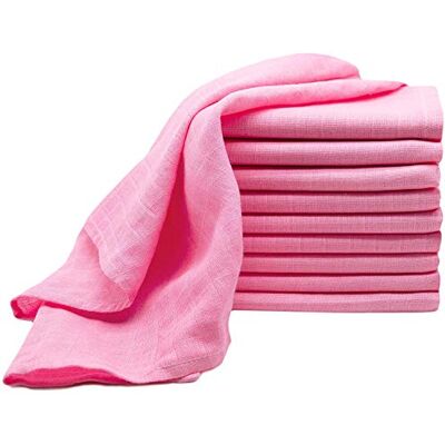 DUDU N GIRLIE 6 Pack Baby Muslin Squares 70x70cm, Pink, Soft Double Layer Cotton Muslin, Feeding & Burping Cloths for Newborns DUDU N GIRLIE 6 Pack Baby Muslin Squares 70x70cm, Pink, Soft Double Layer Cotton Muslin, Feeding & Burping Cloths for Newborns