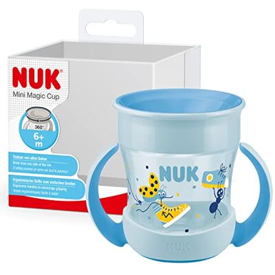 NUK Mini Magic Cup Sippy Cup 360° Anti-Spill Rim 6+ Months Easy Grip Handles BPA-Free 160 ml Blue Ladybird NUK Mini Magic Cup Sippy Cup 360° Anti-Spill Rim 6+ Months Easy Grip Handles BPA-Free 160 ml Blue Ladybird