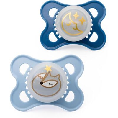 MAM Original Glow-in-the-Dark Dummies, 0-6M, 2 Pack, Orthodontic Design MAM Original Glow-in-the-Dark Dummies, 0-6M, 2 Pack, Orthodontic Design