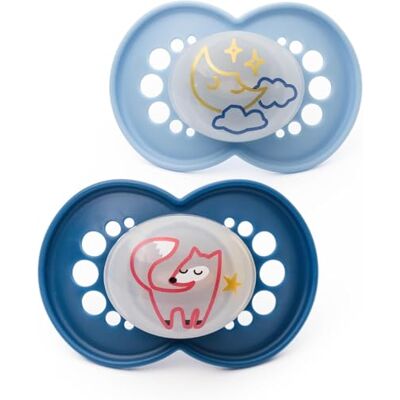 MAM - Night 16+M Soother - Blue - 2-pack - Pacifier MAM - Night 16+M Soother - Blue - 2-pack - Pacifier