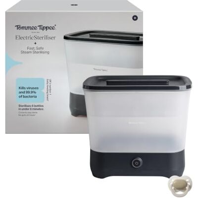 Tommee Tippee Electric Steam Steriliser for Baby Bottles and Accessories, Black Tommee Tippee Electric Steam Steriliser for Baby Bottles and Accessories, Black