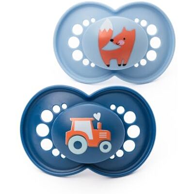 MAM Original Dummies, 18-36M, 2 Pack, Orthodontic Design, Blue MAM Original Dummies, 18-36M, 2 Pack, Orthodontic Design, Blue