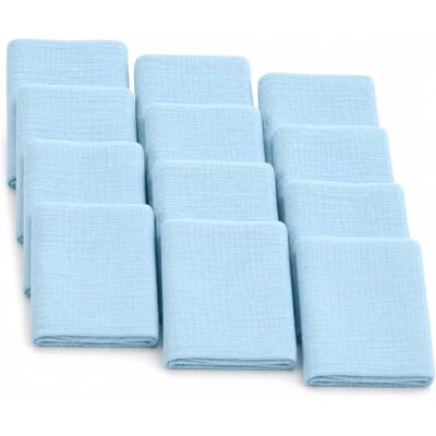 DUDU N GIRLIE Baby Muslin Squares 70x70cm, Blue 12 Pack 100% Cotton Muslin, Burp Cloths for Newborns and Babies, Feeding Essentials DUDU N GIRLIE Baby Muslin Squares 70x70cm, Blue 12 Pack 100% Cotton Muslin, Burp Cloths for Newborns and Babies, Feeding Essentials