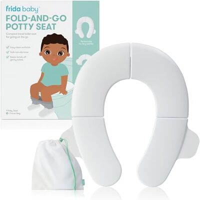Frida Baby Fold-and-Go Potty Seat Folding Travel Potty Seat for Boys and Girls, Fits Round & Oval Toilets, Non-Slip Base, Handles, Includes Free Travel Bag Frida Baby Fold-and-Go Potty Seat Folding Travel Potty Seat for Boys and Girls, Fits Round & Oval Toilets, Non-Slip Base, Handles, Includes Free Travel Bag