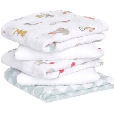 aden + anais Cotton Muslin Squares 5 Pack by aden + anais Cotton Muslin Squares 5 Pack by
