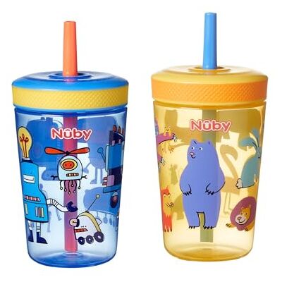Nuby Sip It Swirler Cup with 360° Straw, 2-Pack, 420ml, 18M+, Boy Nuby Sip It Swirler Cup with 360° Straw, 2-Pack, 420ml, 18M+, Boy