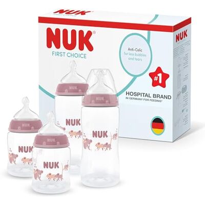 NUK First Choice Baby Bottles Set for Newborns 0-3+ Months 150ml & 300ml Anti Colic Feeding Bottle PP Temperature Control Indicator Koala 4 Count NUK First Choice Baby Bottles Set for Newborns 0-3+ Months 150ml & 300ml Anti Colic Feeding Bottle PP Temperature Control Indicator Koala 4 Count
