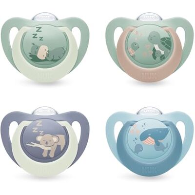 NUK First Choice Baby Dummies 6-18 Months Orthodontic Soothers Soothes 99% of Babies** Blue 4 Count NUK First Choice Baby Dummies 6-18 Months Orthodontic Soothers Soothes 99% of Babies** Blue 4 Count