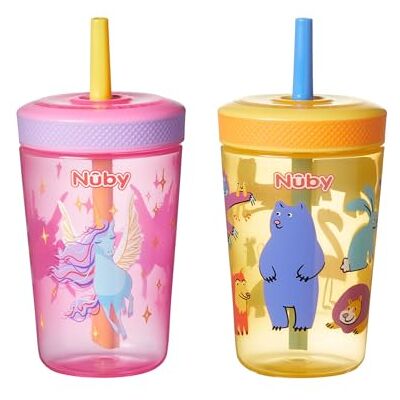Nuby Sip It Swirler Cup with 360° Straw, 2-Pack, 420ml, 18M+, Girl Nuby Sip It Swirler Cup with 360° Straw, 2-Pack, 420ml, 18M+, Girl