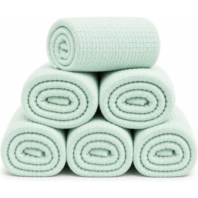 DUDU N GIRLIE 6 Pack Baby Muslin Squares 70x70cm, Mint, Double Layer Cotton Muslin, Reusable Burp Cloths for Everyday Baby Care DUDU N GIRLIE 6 Pack Baby Muslin Squares 70x70cm, Mint, Double Layer Cotton Muslin, Reusable Burp Cloths for Everyday Baby Care