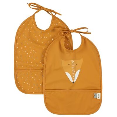 Trixie Waterproof Baby Bibs with Pocket Mr. Fox – Set of 2 – Adjustable Feeding Bibs for Babies & Toddlers – 100% Recycled Polyester – Easy Clean, Lightweight, Mess-Free – 3 m+ Trixie Waterproof Baby Bibs with Pocket Mr. Fox – Set of 2 – Adjustable Feeding Bibs for Babies & Toddlers – 100% Recycled Polyester – Easy Clean, Lightweight, Mess-Free – 3 m+