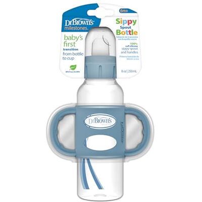 Dr. Brown's Dr. Brown’s Milestones Narrow Sippy Bottle with Silicone Handles Dr. Brown's Dr. Brown’s Milestones Narrow Sippy Bottle with Silicone Handles