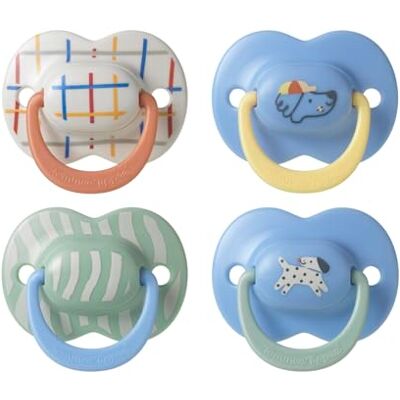 Tommee Tippee Ultimate Fit Soother, 6-18 Months, 4 Pack, Orthodontic Dummy for Babies, Symmetrical Teat, Air Holes, 100% BPA Free Silicone, Steriliser Safe, Club House Collection Tommee Tippee Ultimate Fit Soother, 6-18 Months, 4 Pack, Orthodontic Dummy for Babies, Symmetrical Teat, Air Holes, 100% BPA Free Silicone, Steriliser Safe, Club House Collection