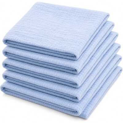 DUDU N GIRLIE 100 Percent Cotton Baby Muslin Squares, 72 cm x 72 cm, 6-Piece, White/Mint DUDU N GIRLIE 100 Percent Cotton Baby Muslin Squares, 72 cm x 72 cm, 6-Piece, White/Mint