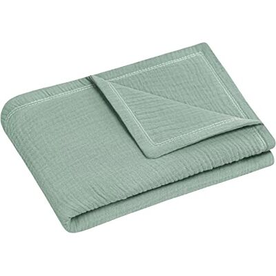 Julius Zöllner Cuddly Blanket Size 70/100, Made in Germany, 100% Cotton Muslin, Oeko-Tex Standard 100, Green Julius Zöllner Cuddly Blanket Size 70/100, Made in Germany, 100% Cotton Muslin, Oeko-Tex Standard 100, Green