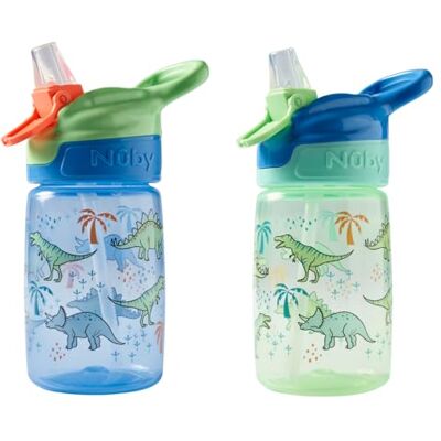 Nuby Incredible Gulp Water Bottle, 2-Pack, 360ml, 18M+, Jurassic Nuby Incredible Gulp Water Bottle, 2-Pack, 360ml, 18M+, Jurassic
