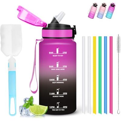 Mujigaga 500ml Kids Water Bottle with Straw Leak Proof Motivational Slogan Motivational Bottle with Sponge Brush for Camping Office Pilates Mujigaga 500ml Kids Water Bottle with Straw Leak Proof Motivational Slogan Motivational Bottle with Sponge Brush for Camping Office Pilates