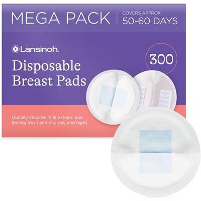 Lansinoh Disposable Breast Pads Leakproof & Ultra Thin Absorbent Maternity Pads Discreet Fit Nursing Pads Breastfeeding Essentials 300 Pack Lansinoh Disposable Breast Pads Leakproof & Ultra Thin Absorbent Maternity Pads Discreet Fit Nursing Pads Breastfeeding Essentials 300 Pack