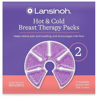 Lansinoh Hot & Cold Breast Therapy Gel Pads 2 Pack with Soft Covers Breastfeeding Compress Helps relieve discomfort from common breast feeding conditions Hospital bag maternity essentials Lansinoh Hot & Cold Breast Therapy Gel Pads 2 Pack with Soft Covers Breastfeeding Compress Helps relieve discomfort from common breast feeding conditions Hospital bag maternity essentials