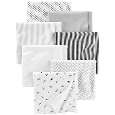 Simple Joys by Carter's Unisex Babies' Muslin Burp Cloths, Pack of 7, Grey/White/Black, One Size Simple Joys by Carter's Unisex Babies' Muslin Burp Cloths, Pack of 7, Grey/White/Black, One Size