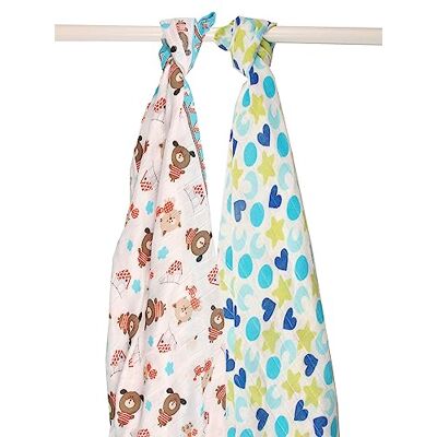 Ti TIN Muslin Made of Natural Anti-Mites Bamboo Soft Baby Gauze with Figures and Animals Print Can Be Used as Roll or Sheet 120 x 120 cm Ti TIN Muslin Made of Natural Anti-Mites Bamboo Soft Baby Gauze with Figures and Animals Print Can Be Used as Roll or Sheet 120 x 120 cm