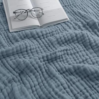 Comfy Cubs Adult Muslin Blanket Queen, 229 x 229 cm Soft, Six-Layered, Lightweight, Breathable Cotton Blanket for All Seasons Machine Washable, Stylish Home Decor Pacific Blue Comfy Cubs Adult Muslin Blanket Queen, 229 x 229 cm Soft, Six-Layered, Lightweight, Breathable Cotton Blanket for All Seasons Machine Washable, Stylish Home Decor Pacific Blue