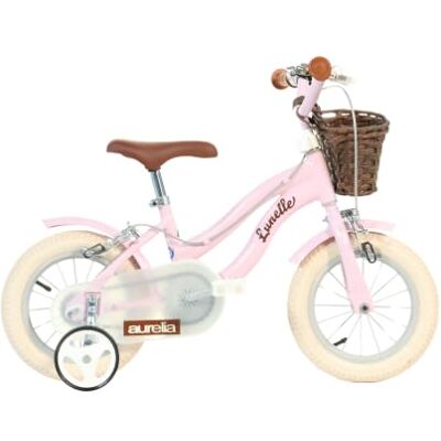 Dino Bikes Dino Bike Retro 12" Bicycle Pink Wicker Front Basket, Training Wheels Dino Bikes Dino Bike Retro 12" Bicycle Pink Wicker Front Basket, Training Wheels