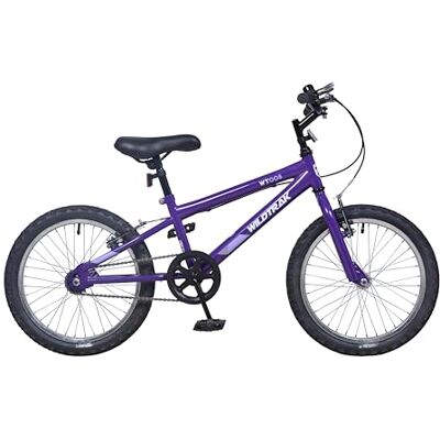 Wildtrak 18 Inch Bike for Kids 6-8 Years with Adjustable Brakes Purple Wildtrak 18 Inch Bike for Kids 6-8 Years with Adjustable Brakes Purple
