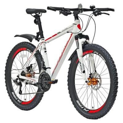 Flying Unisex's 21 Speeds Mountain bikes Bicycles Shimano Alloy Frame with Warranty, White, 26 Flying Unisex's 21 Speeds Mountain bikes Bicycles Shimano Alloy Frame with Warranty, White, 26