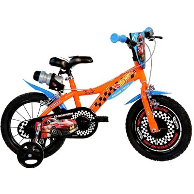 Dino Bikes Hot Wheels 16" Kids Bicycle, Orange/Black/Blue, Steel Frame, Pneumatic Tyres, Ages 5-8 Dino Bikes Hot Wheels 16" Kids Bicycle, Orange/Black/Blue, Steel Frame, Pneumatic Tyres, Ages 5-8
