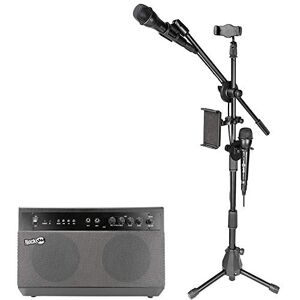 RockJam RJKSK-BK Premium Performer 100-watt Bluetooth Karaoke Machine & PA System with Two Karaoke Microphones