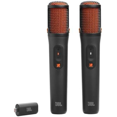 JBL EasySing Mics, 2 Wireless AI Karaoke Microphones with Real-Time Vocal Removal and USB-C PartyBox Dongle, Black JBL EasySing Mics, 2 Wireless AI Karaoke Microphones with Real-Time Vocal Removal and USB-C PartyBox Dongle, Black