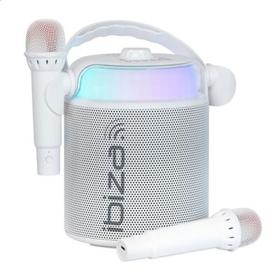 Ibiza KARAHOME-WH Battery-powered KARAOKE speaker with two wireless microphones (battery-powered) Bluetooth, USB, MicroSD, USB, AUX and COAX White Ibiza KARAHOME-WH Battery-powered KARAOKE speaker with two wireless microphones (battery-powered) Bluetooth, USB, MicroSD, USB, AUX and COAX White