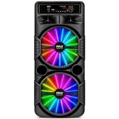 Pyle Portable Bluetooth Karaoke Machine, 600W Rechargeable Speaker System with Dual 20cm Subwoofers, Mic Input, Party Lights, USB, Radio, Remote, Singing Machine for Kids and Adults, Voice Amplifier Pyle Portable Bluetooth Karaoke Machine, 600W Rechargeable Speaker System with Dual 20cm Subwoofers, Mic Input, Party Lights, USB, Radio, Remote, Singing Machine for Kids and Adults, Voice Amplifier