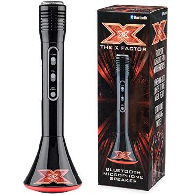 Toyrific The X Factor TY6012 Karaoke Microphone Speaker with Wireless Bluetooth, LED Lights and Echo Function for Kids and Adults, XF1, Black Toyrific The X Factor TY6012 Karaoke Microphone Speaker with Wireless Bluetooth, LED Lights and Echo Function for Kids and Adults, XF1, Black