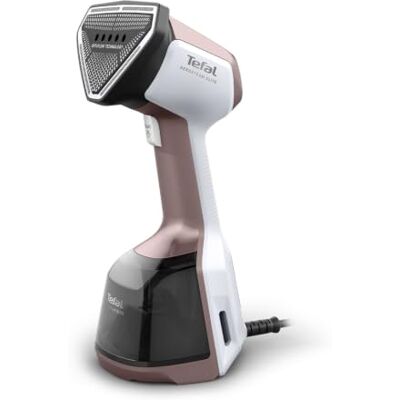 Tefal AeroSteam Elite Handheld Clothes Steamer, Suction technology Optiflow Suction Technology, 30-Second Heat Up, Door Hook Included, White & Rose Gold, DT9610G0 Tefal AeroSteam Elite Handheld Clothes Steamer, Suction technology Optiflow Suction Technology, 30-Second Heat Up, Door Hook Included, White & Rose Gold, DT9610G0