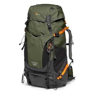 Lowepro PhotoSport PRO BP 55L AW IV Recycled Fabric Backpack for SLR Cameras, Front/Rear Access, Removable Camera Insert, Accessory Straps, Size M/L, Dark Grey/Green Lowepro PhotoSport PRO BP 55L AW IV Recycled Fabric Backpack for SLR Cameras, Front/Rear Access, Removable Camera Insert, Accessory Straps, Size M/L, Dark Grey/Green