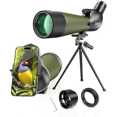 Gosky Updated Newest Spotting Scope BAK4 Angled Scope for Target Shooting Hunting Bird Watching Wildlife Scenery(Camere adapter compatible with Nikon) Gosky Updated Newest Spotting Scope BAK4 Angled Scope for Target Shooting Hunting Bird Watching Wildlife Scenery(Camere adapter compatible with Nikon)