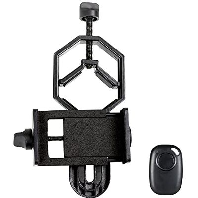 Celestron 81037 Universal Digiscoping and Astroimaging Smartphone Adapter DX Kit with Bluetooth Remote Connects Your Smartphone Camera to an Eyepiece to Capture Images and Video, Black Celestron 81037 Universal Digiscoping and Astroimaging Smartphone Adapter DX Kit with Bluetooth Remote Connects Your Smartphone Camera to an Eyepiece to Capture Images and Video, Black