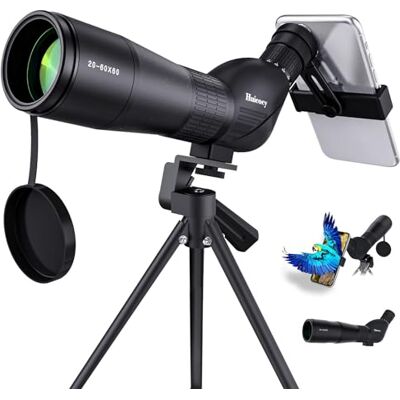 HUICOCY Spotting Scope, 20-60x60mm Zoom 39-19m/1000m Fully Multi Coated Optical Lens Fogproof and Movably Eyepiece Rubber Design Telescope with Quick Smartphone Mount Kit and Tabletop Tripod for Target HUICOCY Spotting Scope, 20-60x60mm Zoom 39-19m/1000m Fully Multi Coated Optical Lens Fogproof and Movably Eyepiece Rubber Design Telescope with Quick Smartphone Mount Kit and Tabletop Tripod for Target