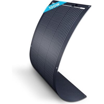 Renogy 100W Flexible Solar Panel, 12 Volt Semi-Flexible Solar Panels Bendable Mono Off-Grid Solar Power PV Panel for Marine, Motorhome, Cabin, Van, Car and Uneven Surfaces Renogy 100W Flexible Solar Panel, 12 Volt Semi-Flexible Solar Panels Bendable Mono Off-Grid Solar Power PV Panel for Marine, Motorhome, Cabin, Van, Car and Uneven Surfaces