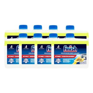 Finish Dishwasher Machine Cleaner   Lemon   Pack of 8, 250ml Each  Deep Cleans and Helps to prolong life of your dishwasher