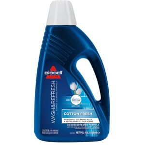 BISSELL Wash & Refresh Febreze Cotton Fresh Carpet Cleaner Solution, Upholstery Shampoo for Use with All Leading Upright Carpet Cleaners, 1.5 L, 1079E BISSELL Wash & Refresh Febreze Cotton Fresh Carpet Cleaner Solution, Upholstery Shampoo for Use with All Leading Upright Carpet Cleaners, 1.5 L, 1079E