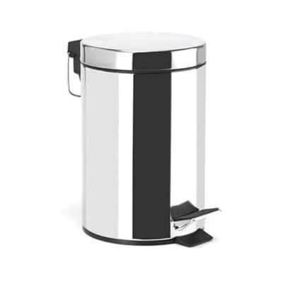 MSV Shiny Stainless Steel Pedal Bin, Silver, 3 Litre MSV Shiny Stainless Steel Pedal Bin, Silver, 3 Litre