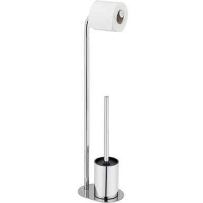 WENKO Levante Freestanding Toilet Brush with Toilet Roll Holder 23 x 63 x 17 cm Black WENKO Levante Freestanding Toilet Brush with Toilet Roll Holder 23 x 63 x 17 cm Black